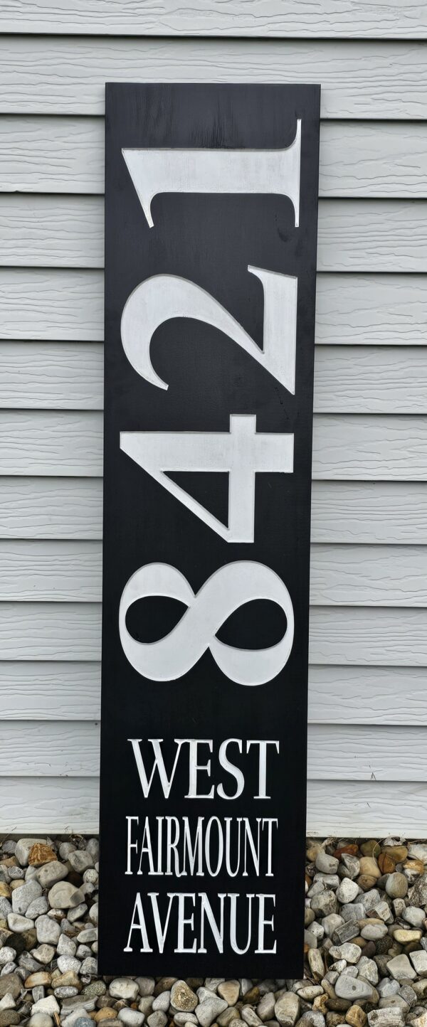 Custom Vertical Address Sign – Modern House Number