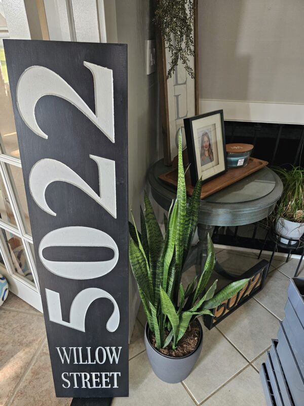 Custom Vertical Address Sign – Modern House Number - Image 2